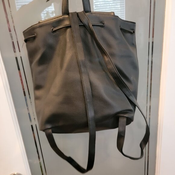 Victoria Secret Black Faux Leather Backpack - Picture 7 of 12